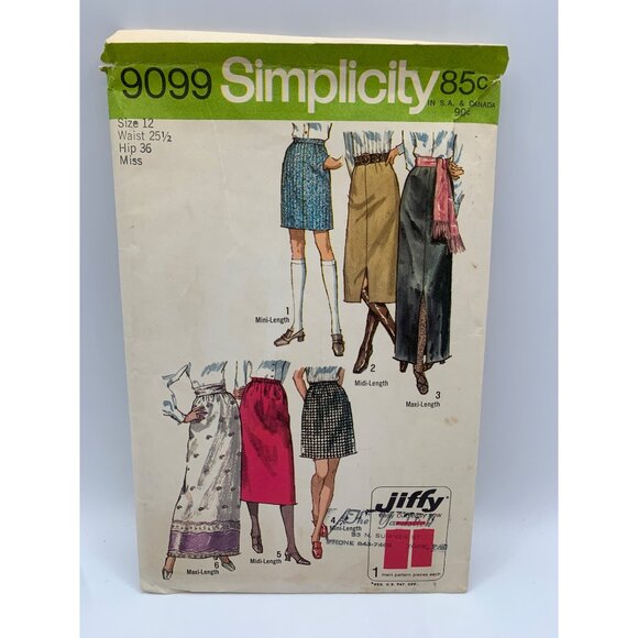 Simplicity Misses Skirts Sewing Pattern sz 12 9099 - uncut - Picture 1 of 2